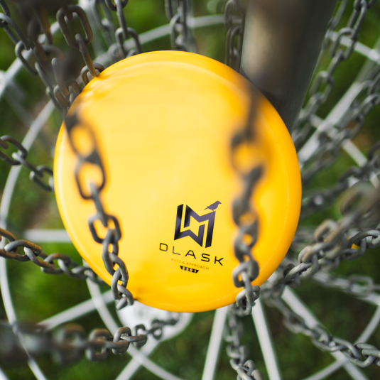 Wingman Discs Dlask Putter DiscGolf Scheibe, gelb in Korb